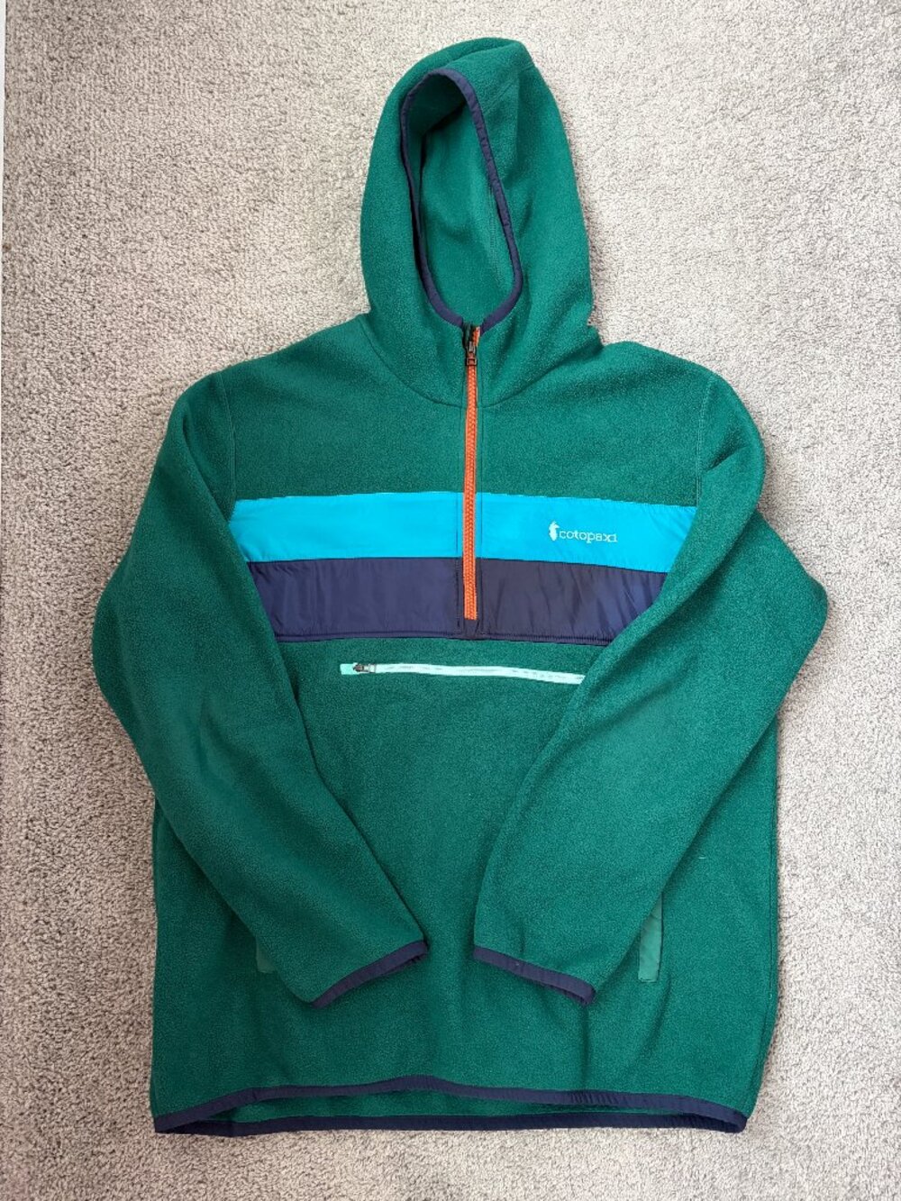 Cotopaxi Teca Fleece Hooded Pullover – Green Colorblock